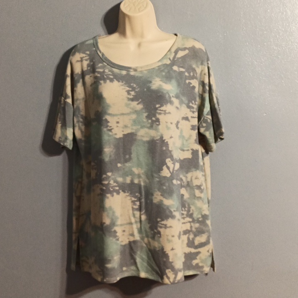 Hopely blue and beige women's size large blouse